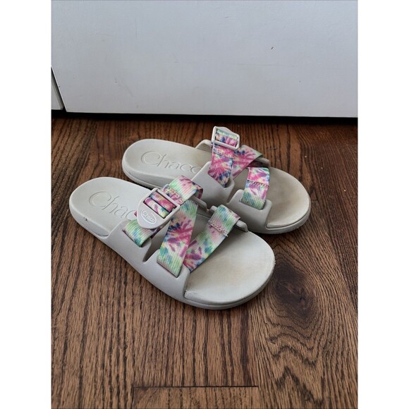 Chaco Shoes - Chaco Women's Chillos Slide-on Sandal Light Tie Dye & Gray Size 6